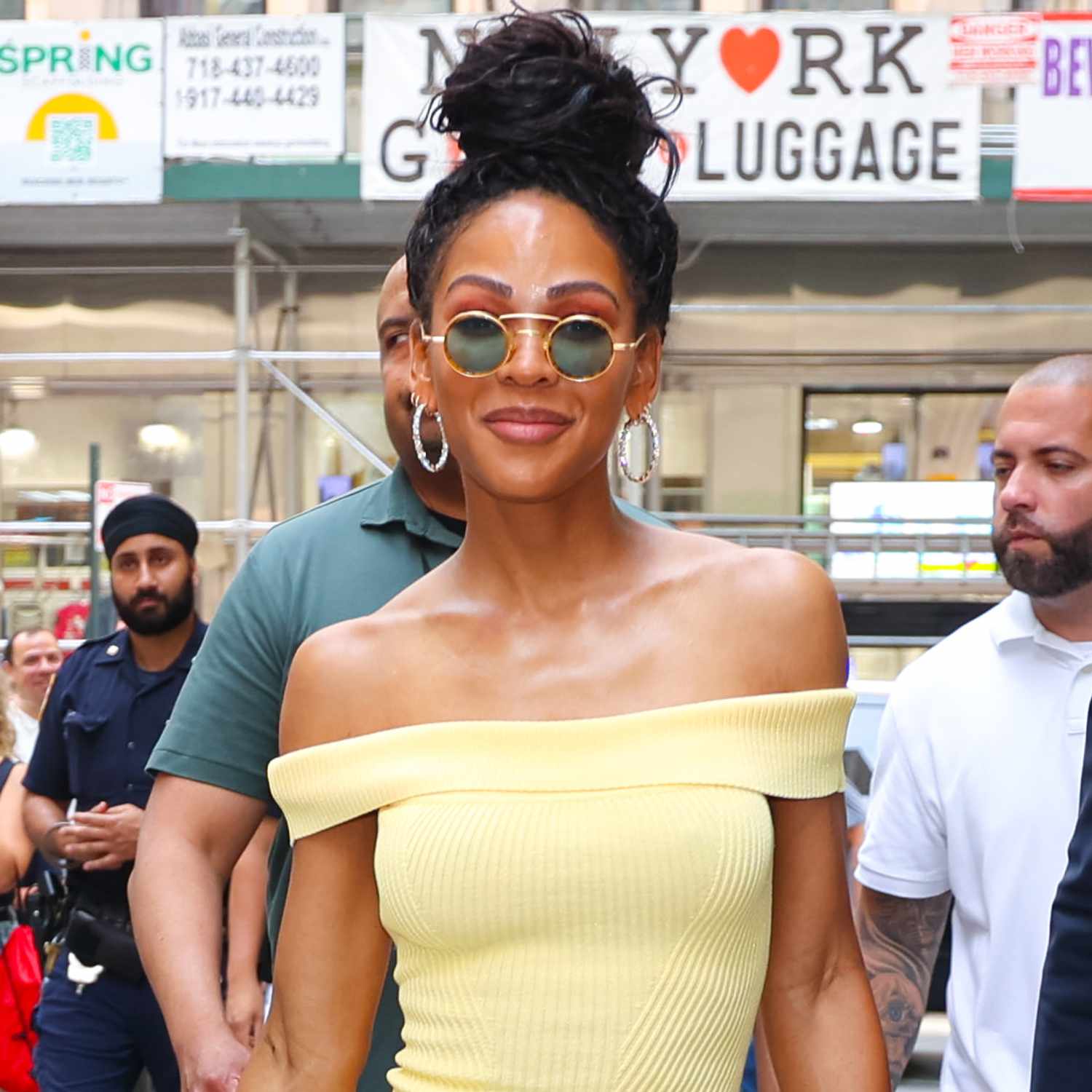 Meagan Good is seen arriving at the 'Today' Show on July 09, 2024 in New York City