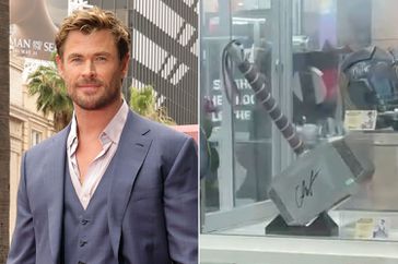 Chris Hemsworth Comes Face-to-Face with Thor's Hammer at Disney: 'I Don't Remember Signing That'