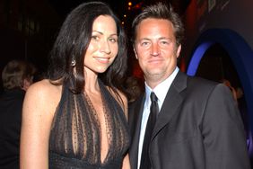 Actors Minnie Driver and Matthew Perry pose during the Entertainment Industry Foundation and People Magazine Screen Actors Guild Post-Awards Gala