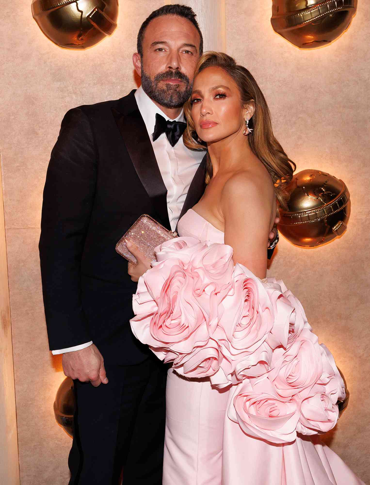 Ben Affleck and Jennifer Lopez at the 81st Golden Globe Awards on January 7, 2024 in Beverly Hills, California. 