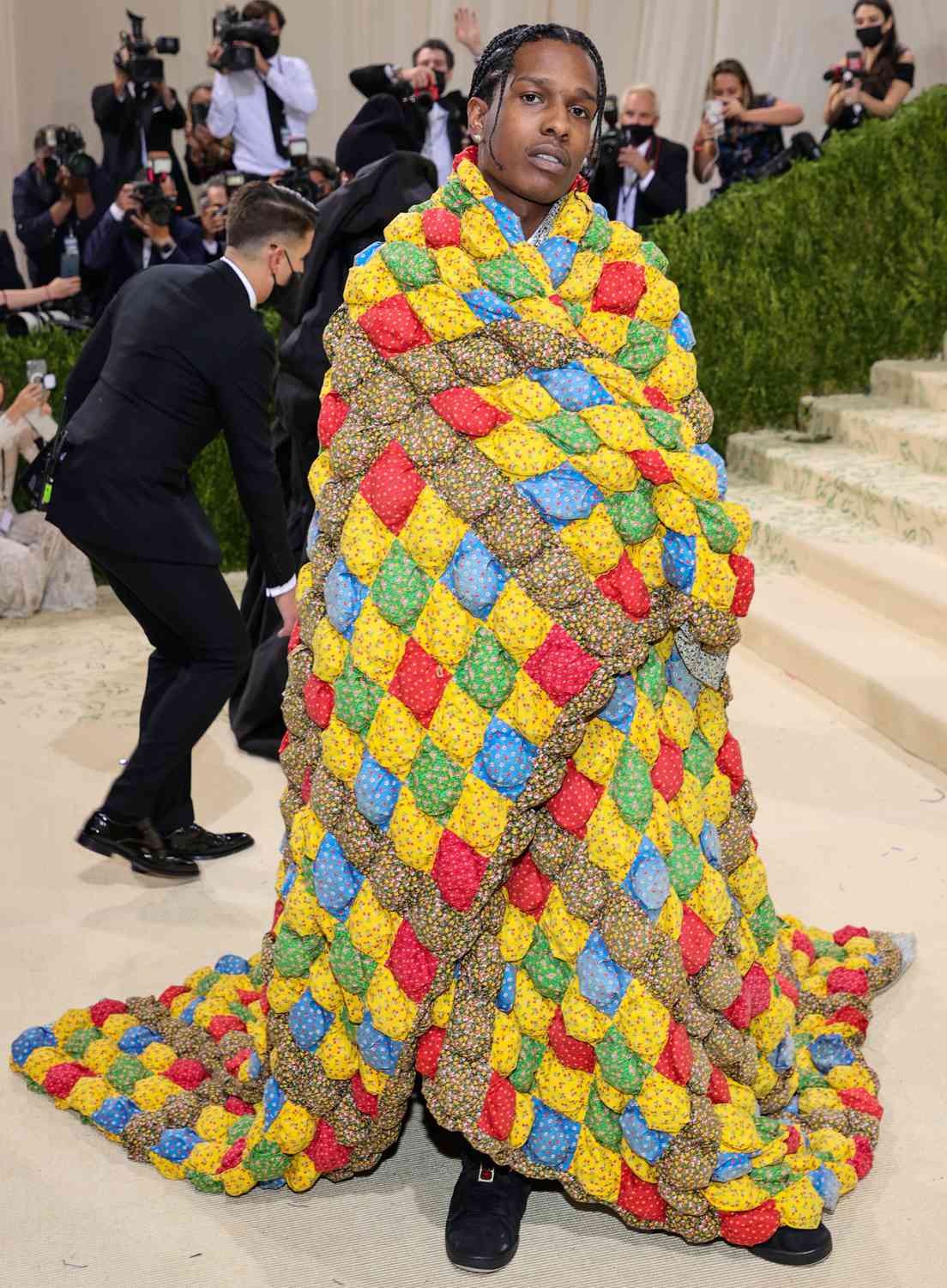 A$AP Rocky attends The 2021 Met Gala Celebrating In America: A Lexicon Of Fashion at Metropolitan Museum of Art