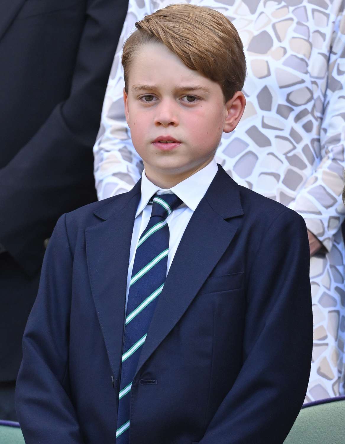 Prince George of Cambridge attends The Wimbledon Men's Singles Final at the All England Lawn Tennis and Croquet Club on July 10, 2022 in London, England.