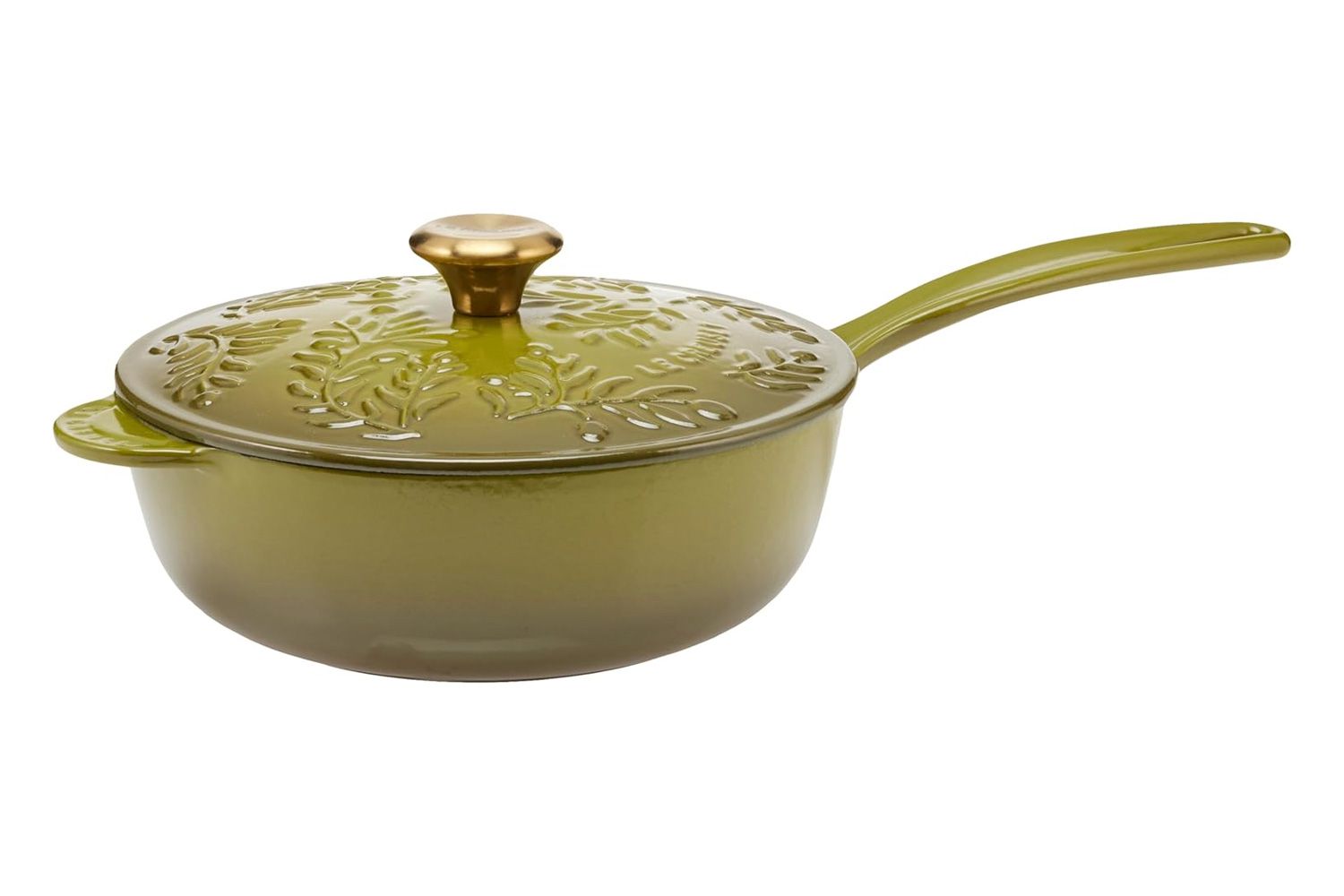 Le Creuset Olive Branch Collection Cast Iron Traditional Round Saucier