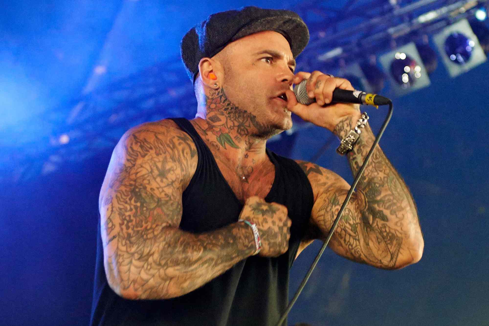 Seth Binzer of Crazy Town performs on stage at Download Festival at Donnington Park on June 15, 2014 in Donnington, United Kingdom. 