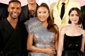 Lucien Laviscount, Ashley Park and Lily Collins attend the Premiere of Netflix's "Emily In Paris" Season 4 Part 1 at The Egyptian Theatre Hollywood on August 14, 2024 in Los Angeles, California.