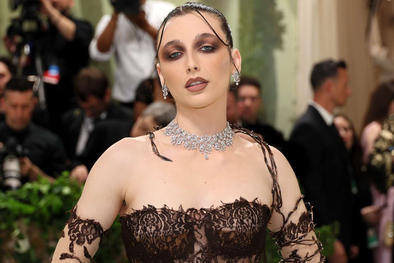 Emma Chamberlain attends The 2024 Met Gala Celebrating "Sleeping Beauties: Reawakening Fashion" at The Metropolitan Museum of Art on May 06, 2024 in New York City.