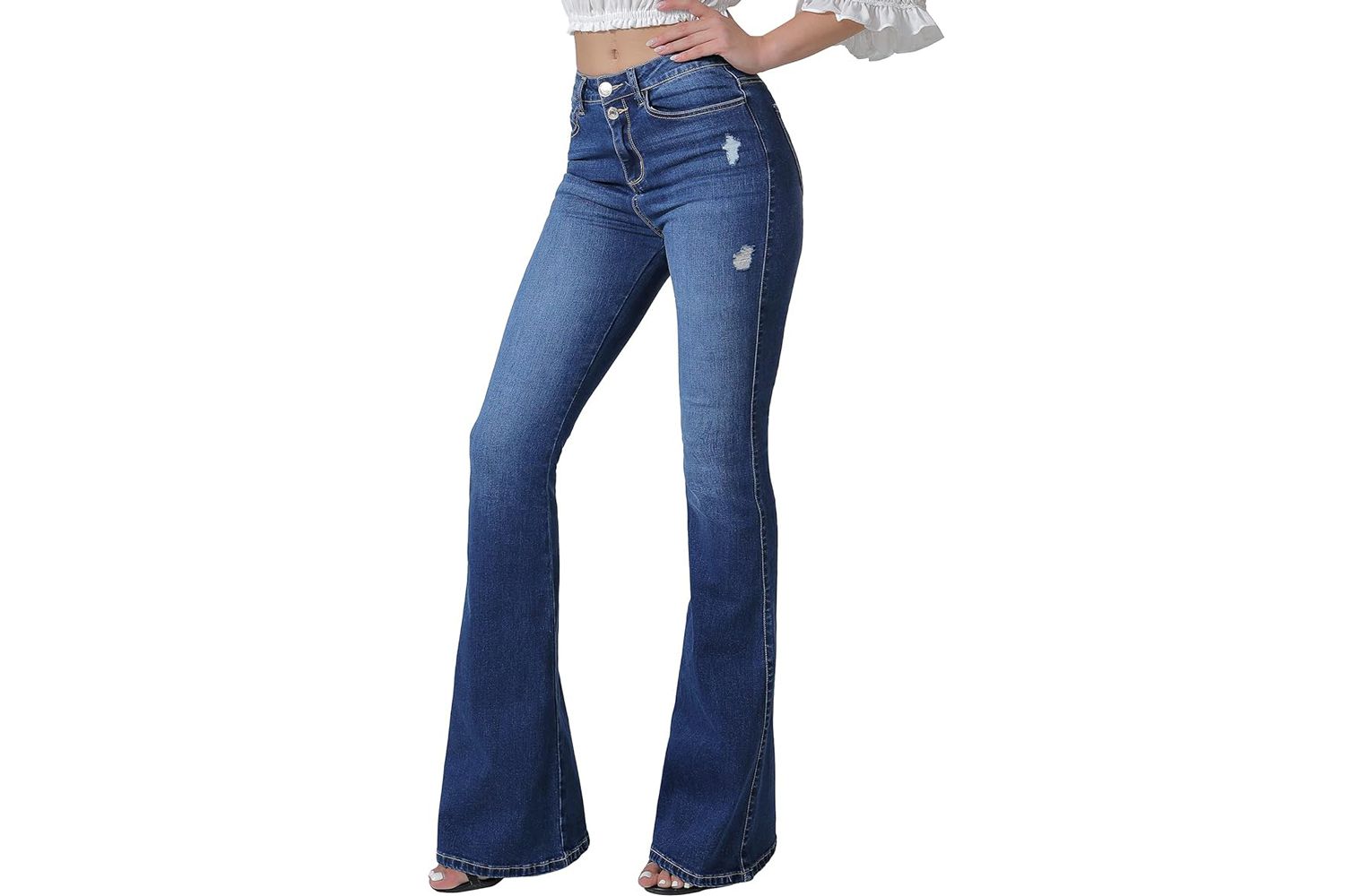 VIPONES Bell Bottom Jeans for Women Stretchy High Waisted 