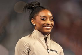 Simone Biles smiles during the 2024 Xfinity U.S. Gymnastics Championships at Dickies Arena on June 2, 2024 in Fort Worth, Texas.