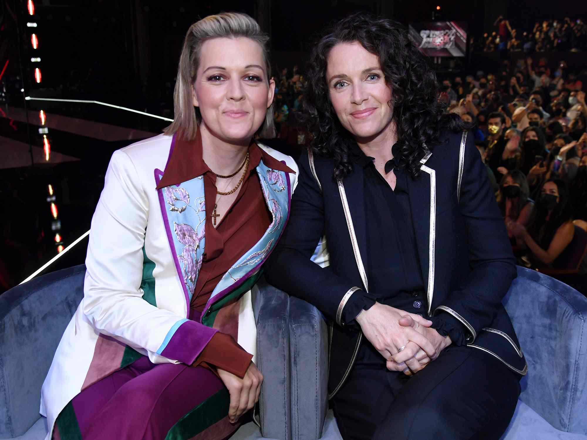 Brandi Carlile and Catherine Shepherd attends the 2021 iHeartRadio Music Awards at The Dolby Theatre in Los Angeles, California, which was broadcast live on FOX on May 27, 2021