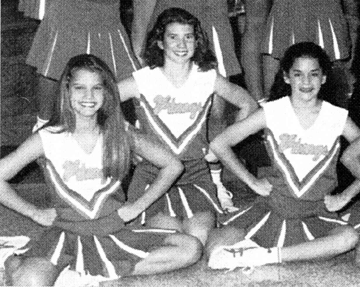 Jessica Simpson, 8th Grade 1994 Richardson North Junior High School, Richardson, TX Cheerleader on the left