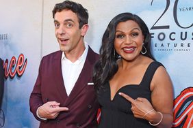 B. J. Novak and Mindy Kaling at the Los Angeles premiere of "Vengeance" at the Ace Hotel on July 25, 2022 in Los Angeles, California. (Photo by Gilbert Flores/Variety via Getty Images)