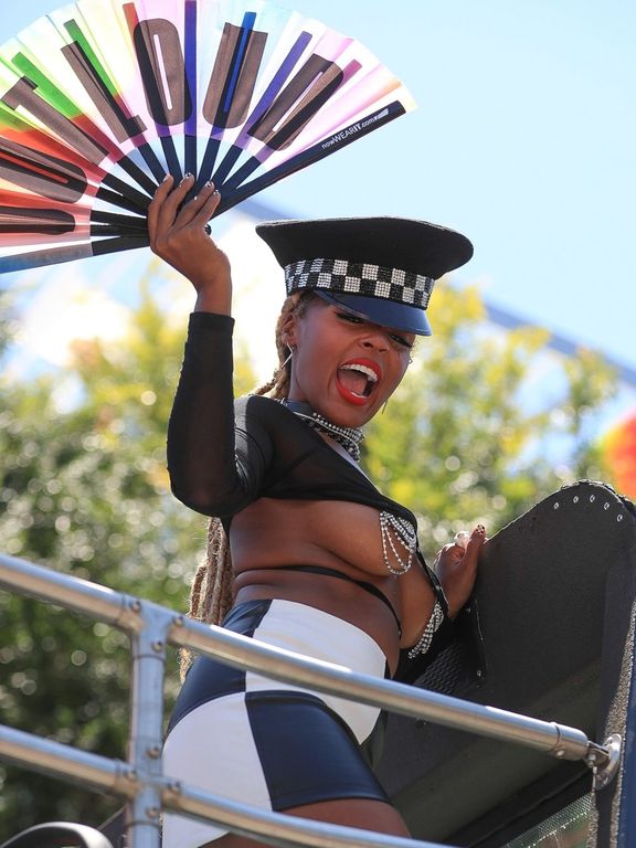 Janelle Monáe at the Pride Parade in West Hollywood