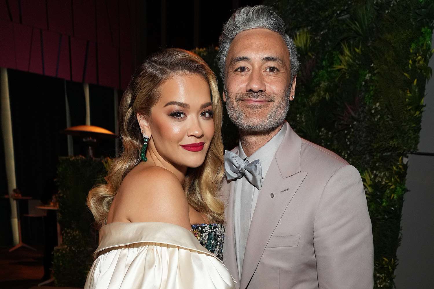 Rita Ora and Taika Waititi attend the 2022 Vanity Fair Oscar Party hosted by Radhika Jones at Wallis Annenberg Center for the Performing Arts on March 27, 2022