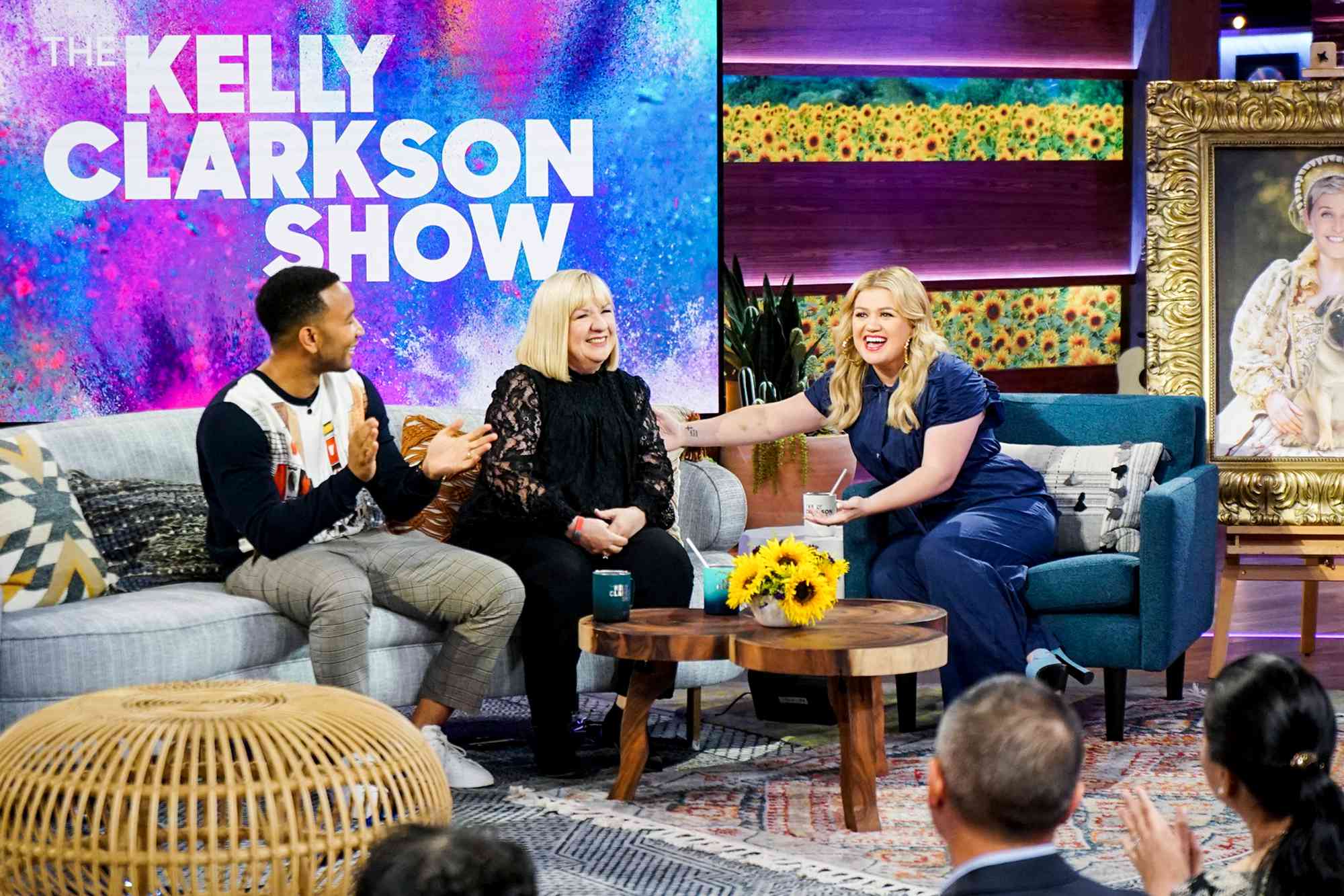 John Legend, Jeanne Taylor, and Kelly Clarkson on 'The Kelly Clarkson Show'.