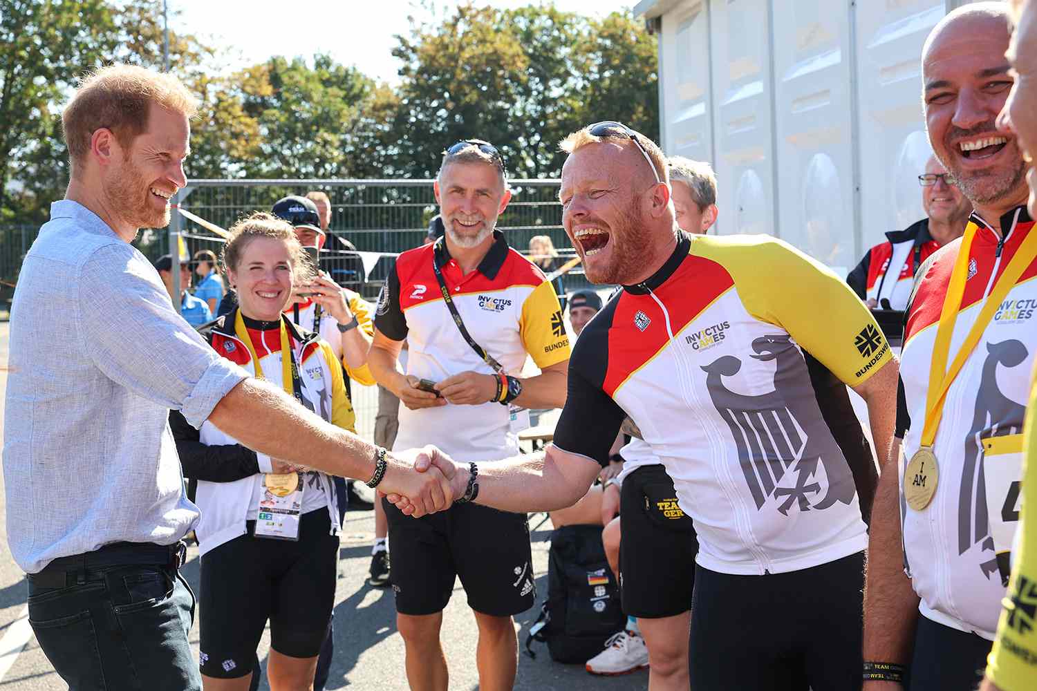 Prince Harry, Duke of Sussex attends the Time Trial & Criterium Cycling at the Cycling Track during day six of the Invictus Games