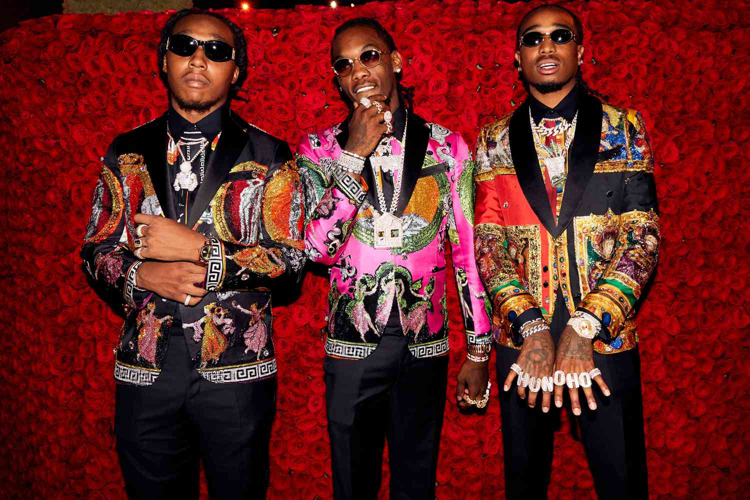 Offset, Takeoff and Quavo of Migos attend Heavenly Bodies: Fashion & The Catholic Imagination Costume Institute Gala at The Metropolitan Museum of Art