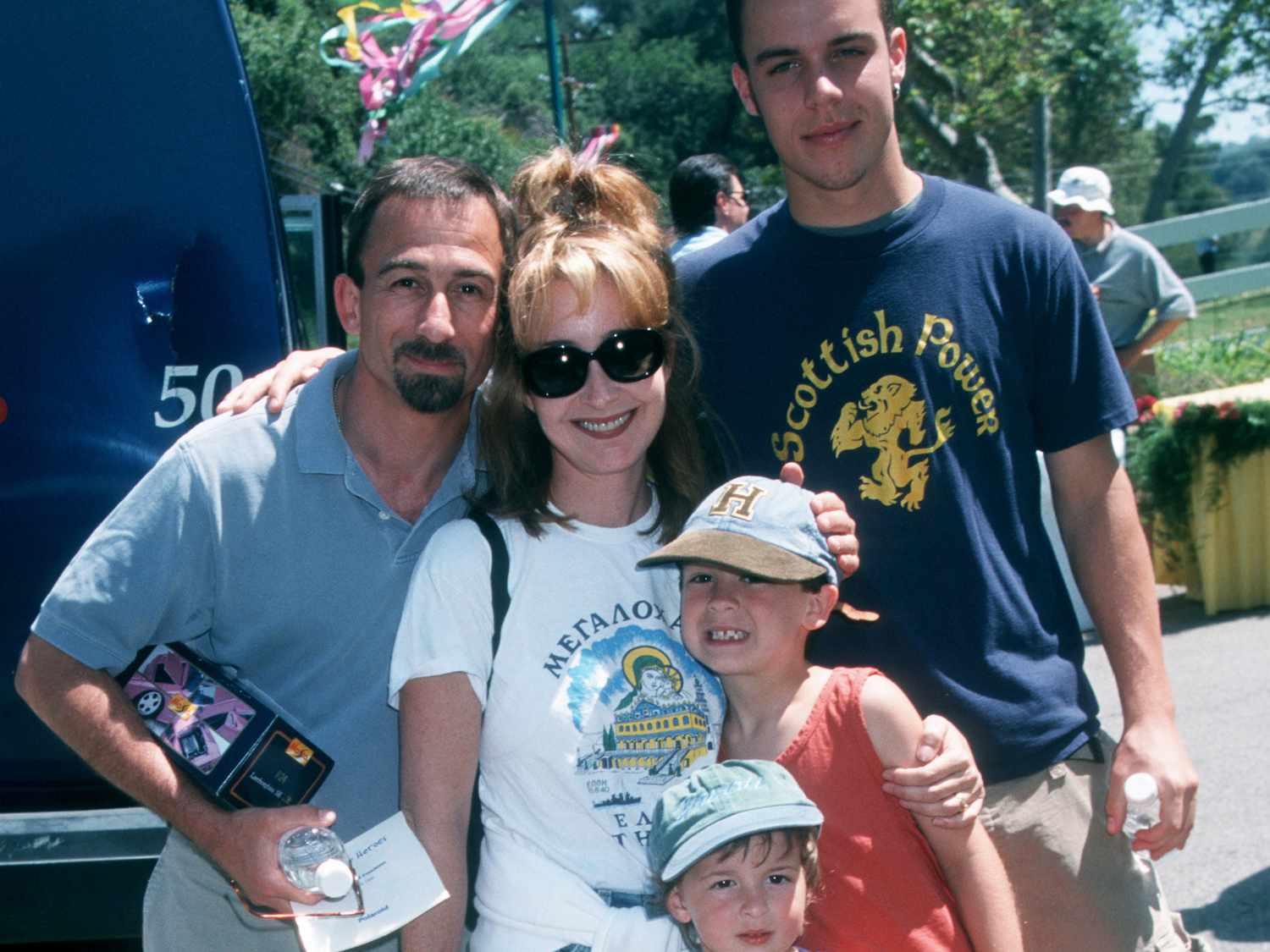 Annie Potts, James Hayman, and sons Clay, Harry, and James.