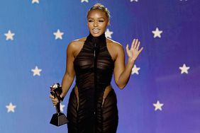 LOS ANGELES, CALIFORNIA - JANUARY 15: (EDITORS NOTE: Image contains nudity.) Janelle Monáe accepts the #SeeHer Award onstage during the 28th Annual Critics Choice Awards at Fairmont Century Plaza on January 15, 2023 in Los Angeles, California. (Photo by Kevin Winter/Getty Images for Critics Choice Association)