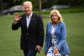 US President Joe Biden and First Lady Jill Biden walk to the White House upon arrival on the South Lawn in Washington, DC, August 26, 2023