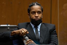 Rapper A$AP Rocky, drinks water at a preliminary hearing in his assault with a semi-automatic firearm case at the Clara Shortridge Foltz Criminal Justice Center on November 20, 2023 in Los Angeles, California