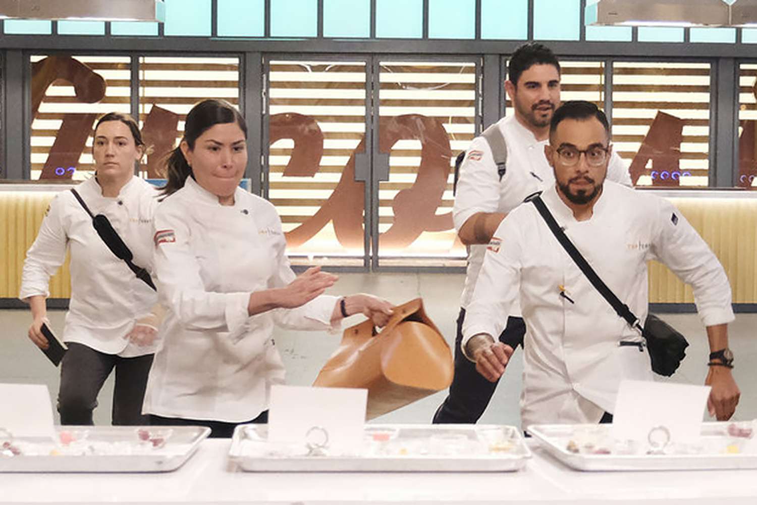 TOP CHEF -- "Goodbye, Wisconsin" Episode 2112 -- Pictured: (l-r) Savannah Miller, Laura Ozyilmaz, Manuel "Manny" Barella Lopez, Danny Garcia, Daniel Jacobs