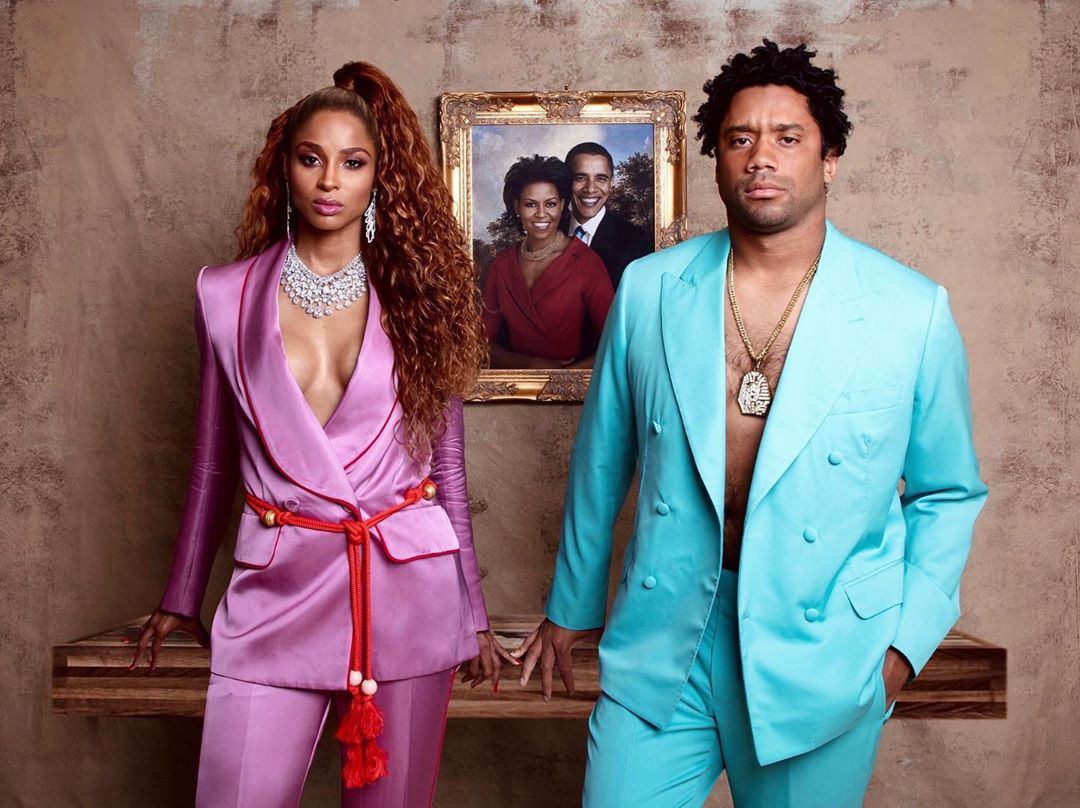 Ciara and Russell Wilson dressed as Beyonce and Jay-Z for Halloween