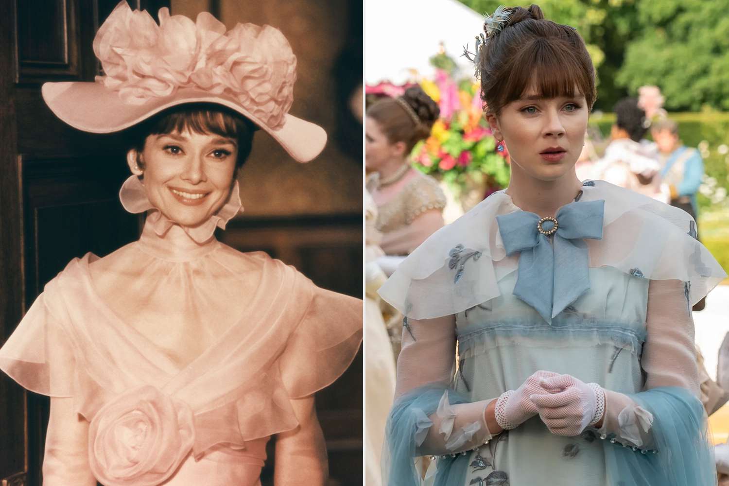 Bridgerton Style Inspiration: Audrey Hepburn in My Fair Lady; Eloise Bridgerton