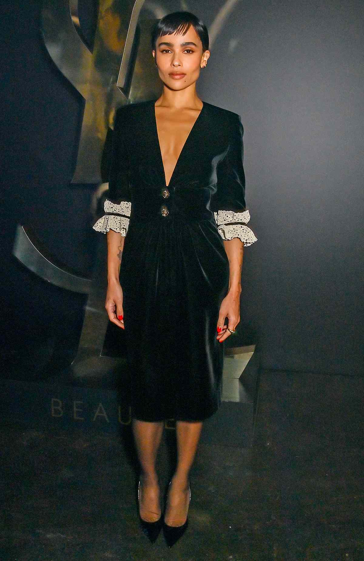 Zoe Kravitz attends the YSL Beauté - Black Opium Event on February 7, 2023