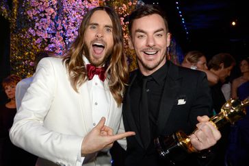 Jared Leto and Shannon Leto at the Oscars Governors Ball on March 2, 2014 in Hollywood, California.