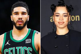 Jayson Tatum #0 of the Boston Celtics looks on during a game against the Milwaukee Bucks at TD Garden on March 20, 2024 in Boston, Massachusetts.; Ella Mai attends the Recording Academy Honors presented by The Black Music Collective during the 65th GRAMMY Awards at Hollywood Palladium on February 02, 2023 in Los Angeles, California.
