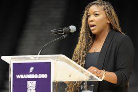 Cherelle Griner, the wife of Brittney Griner, speaks during a rally to support the release of detained American professional athlete Britney Griner at Footprint Center on July 06, 2022 in Phoenix, Arizona. WNBA star and Phoenix Mercury athlete Brittney Griner was detained on February 17 at a Moscow-area airport after cannabis oil was allegedly found in her luggage.