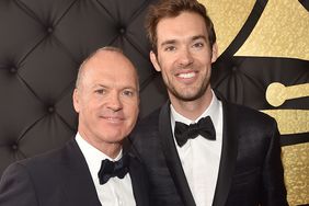 Michael Keaton and Songwriter/Son Sean Douglas attend The 59th GRAMMY Awards at STAPLES Center on February 12, 2017 in Los Angeles, California