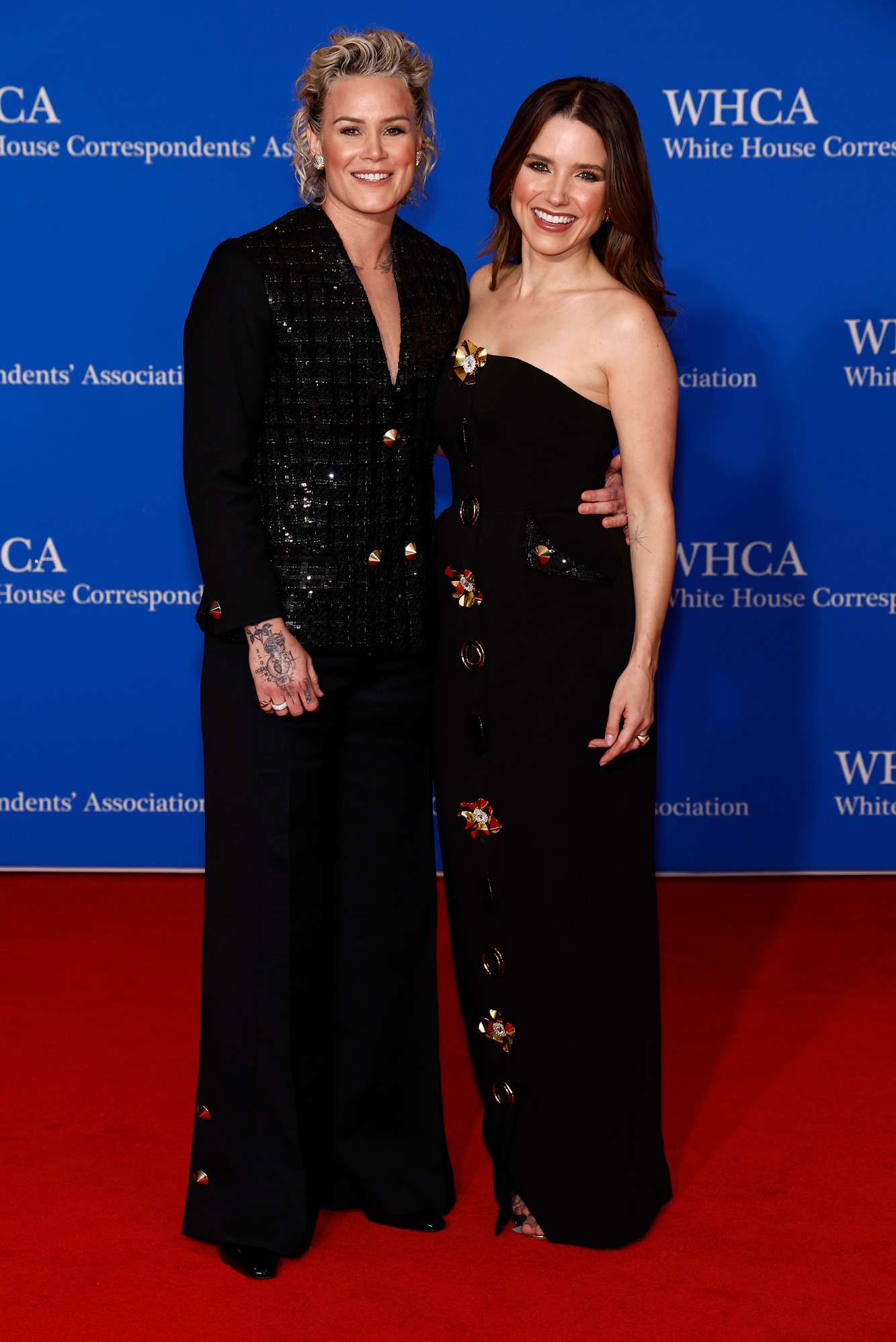 Ashlyn Harris and Sophia Bush attend the 2024 White House Correspondents' Dinner at The Washington Hilton