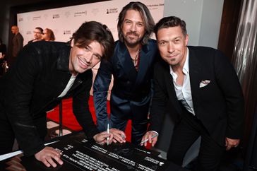 Zac Hanson, Taylor Hanson, and Isaac Hanson of Hanson attend GRAMMY Museum's Inaugural GRAMMY Hall Of Fame Gala and Concert presented by City National Bank at The Novo by Microsoft at L.A. Live on May 21, 2024 in Los Angeles, California.