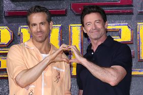Hugh Jackman and Ryan Reynolds attend a press conference for "Deadpool & Wolverine" on July 04, 2024 in Seoul, South Korea.