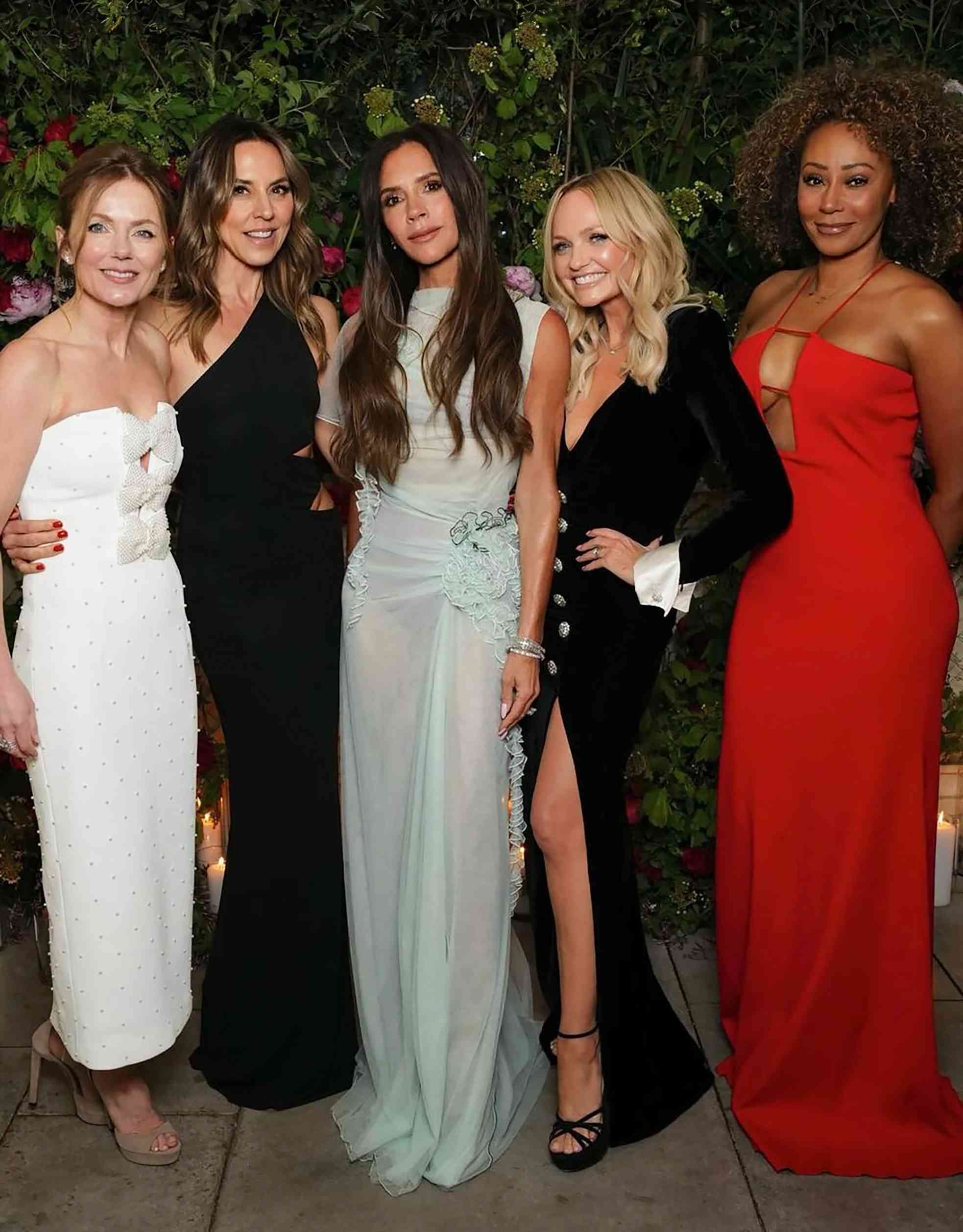 spice girls, gerri halliwell, Mel C, victoria, emma bunton, Mel Bvictoria beckham 50th birthday party posted to instagram april 21, 2024