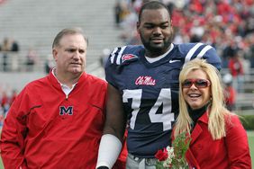 Michael Oher #74 of the Ole Miss Rebels