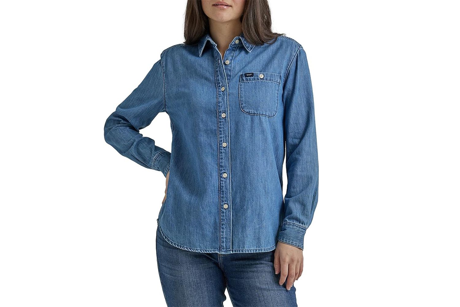 Amazon Lee Women's Legendary Long Sleeve All Purpose Button Down Shirt