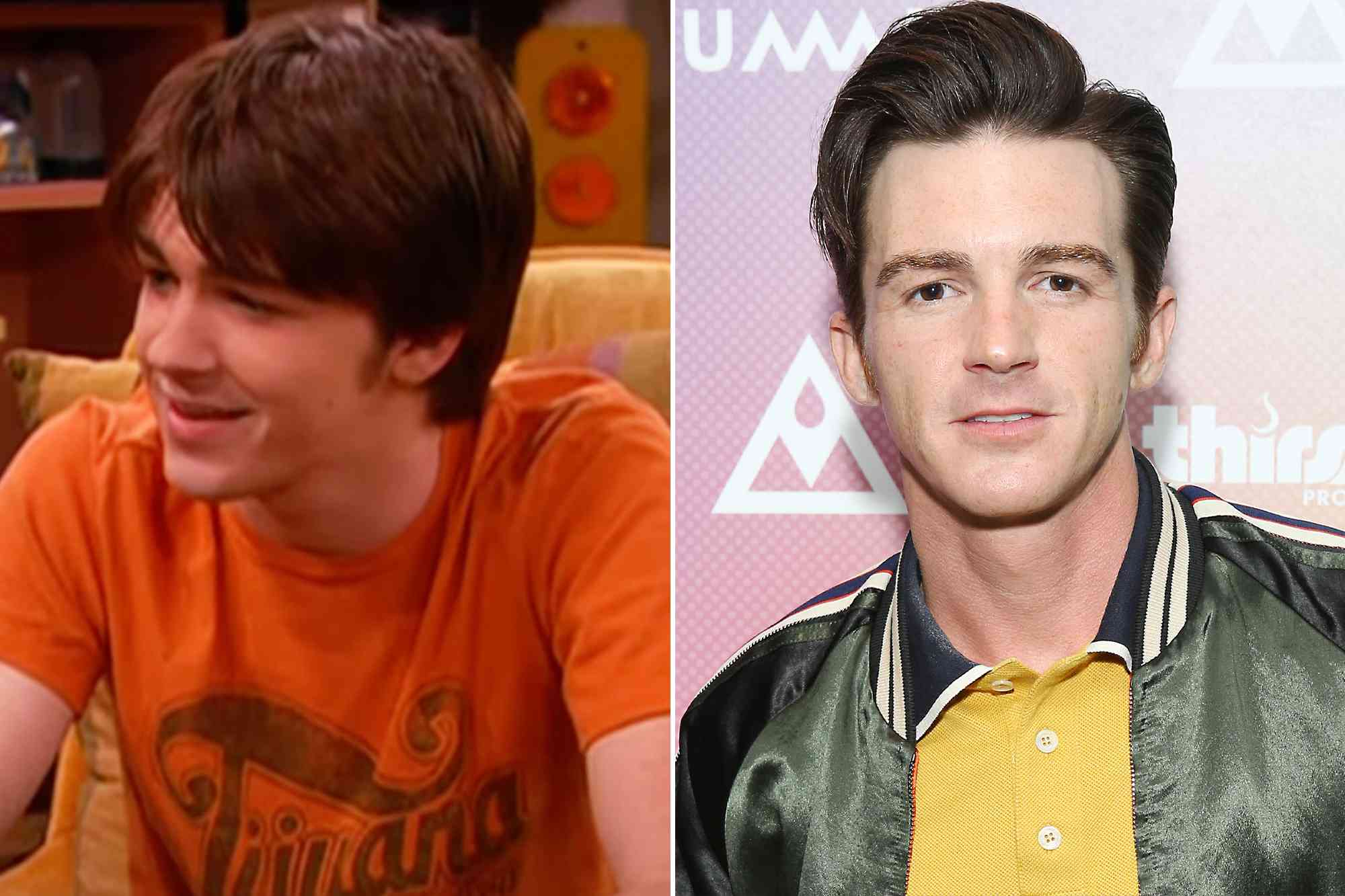 Drake Bell as Drake Parker in 'Drake & Josh'. ; Drake Bell attends the Thirst Project's Inaugural Legacy Summit on July 20, 2019. 