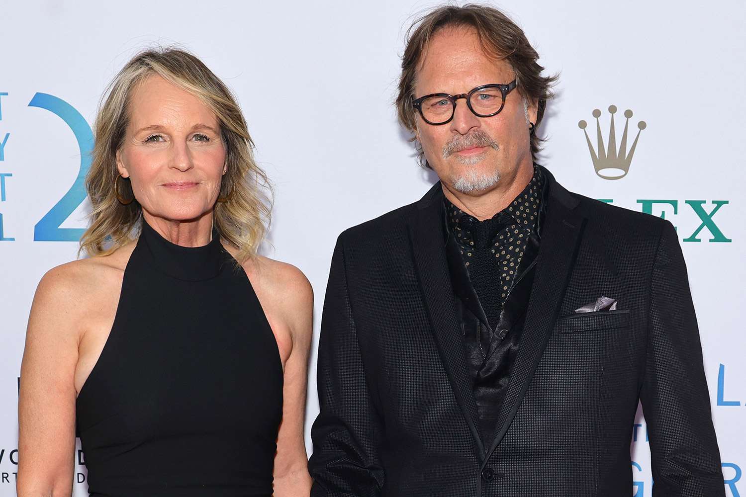 Helen Hunt and Jeffrey Nordling attend The Los Angeles Philharmonic's 20th Anniversary Gala honoring Frank Gehry at Walt Disney Concert Hall on October 05, 2023 in Los Angeles, California