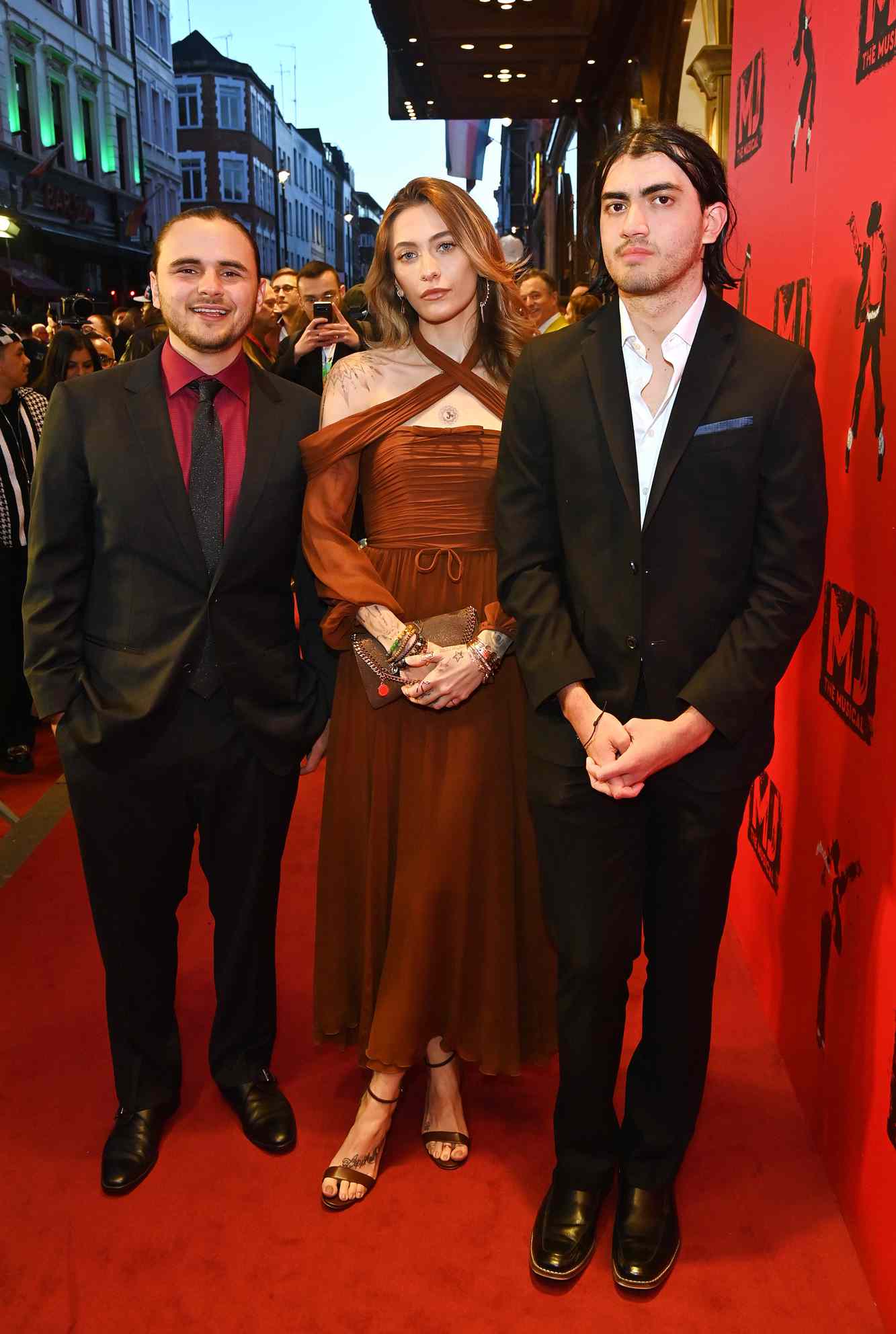 Prince Jackson, Paris Jackson and Bigi Jackson aka Blanket Jackson attend the press night 