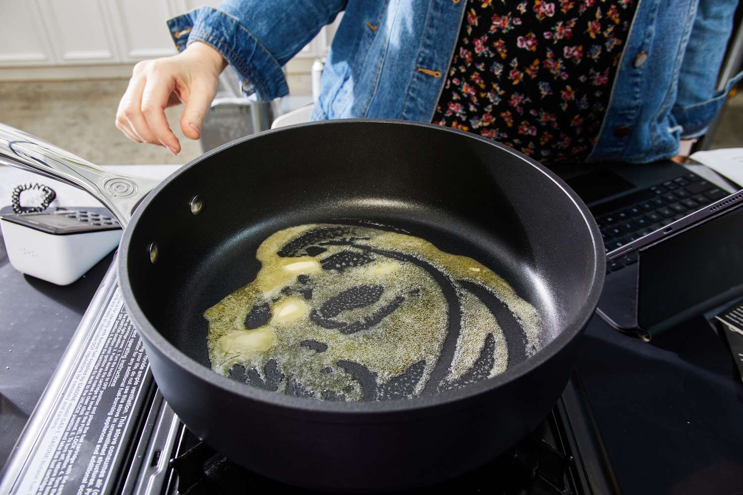 Melting butter in Le Creuset Toughened Nonstick Pro frying pan