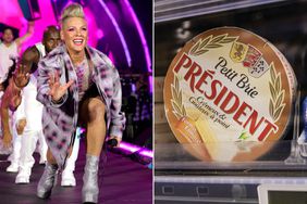  Pink Receives Large Wheel of Brie Cheese from Fan on Stage in London as Latest Tour Gift: 'Thank You'