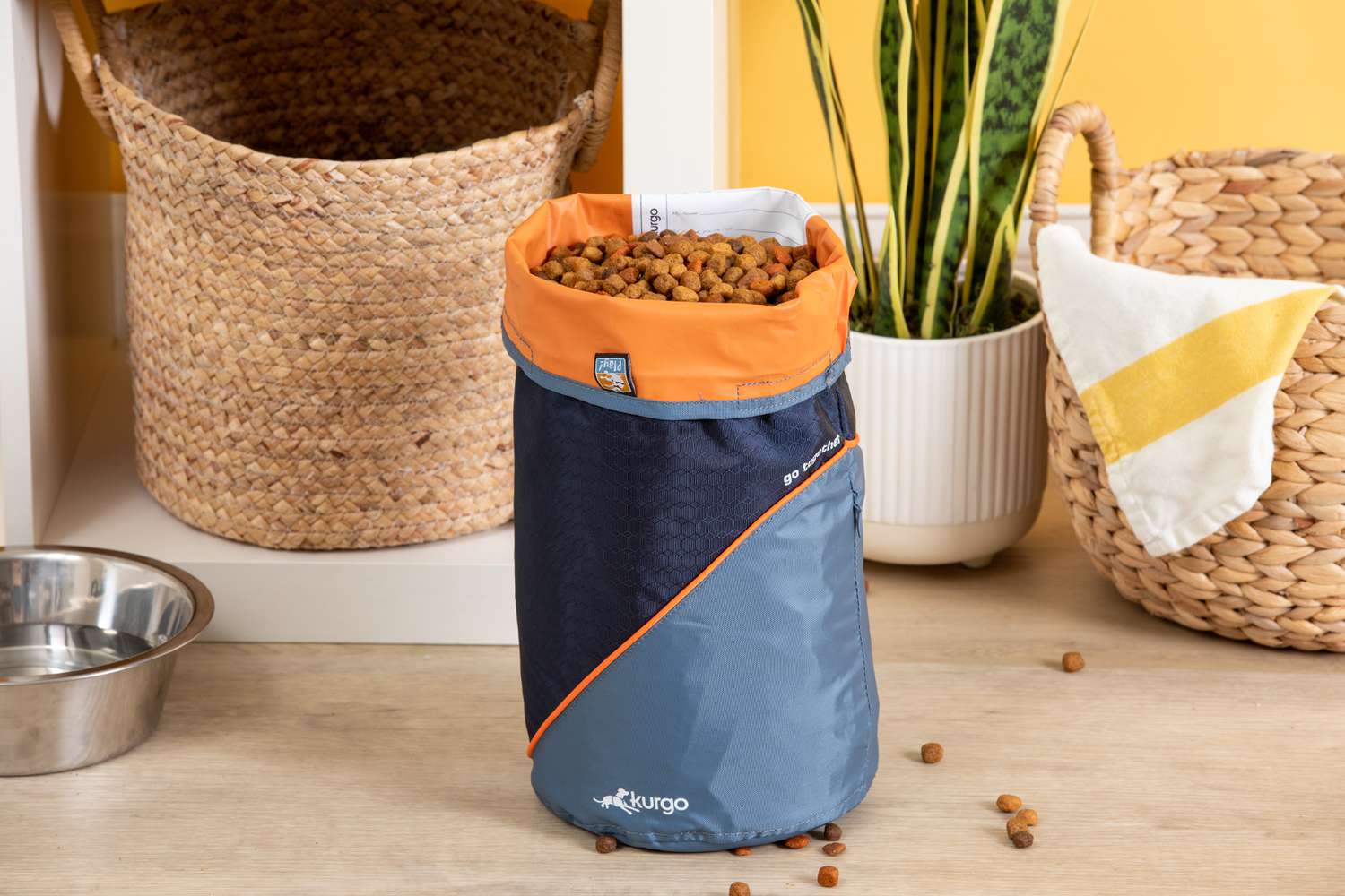 Kurgo Kibble Carrier open and full of dog food