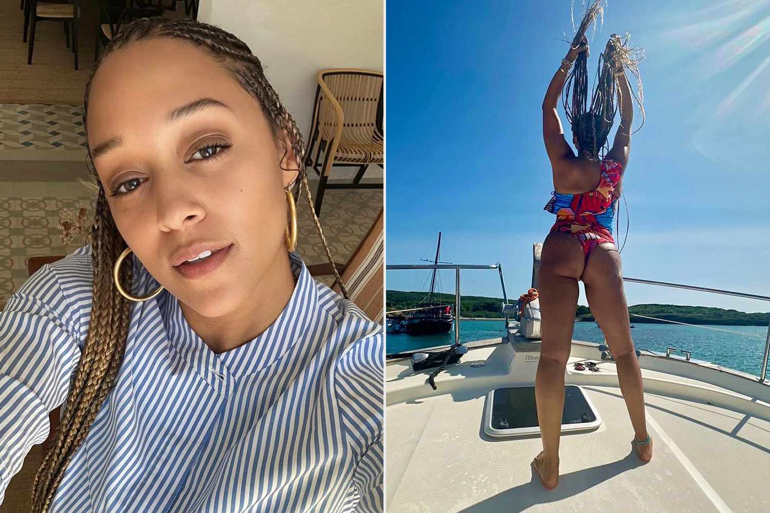 Tia Mowry Posts Cheeky Photos on Trip to Europe