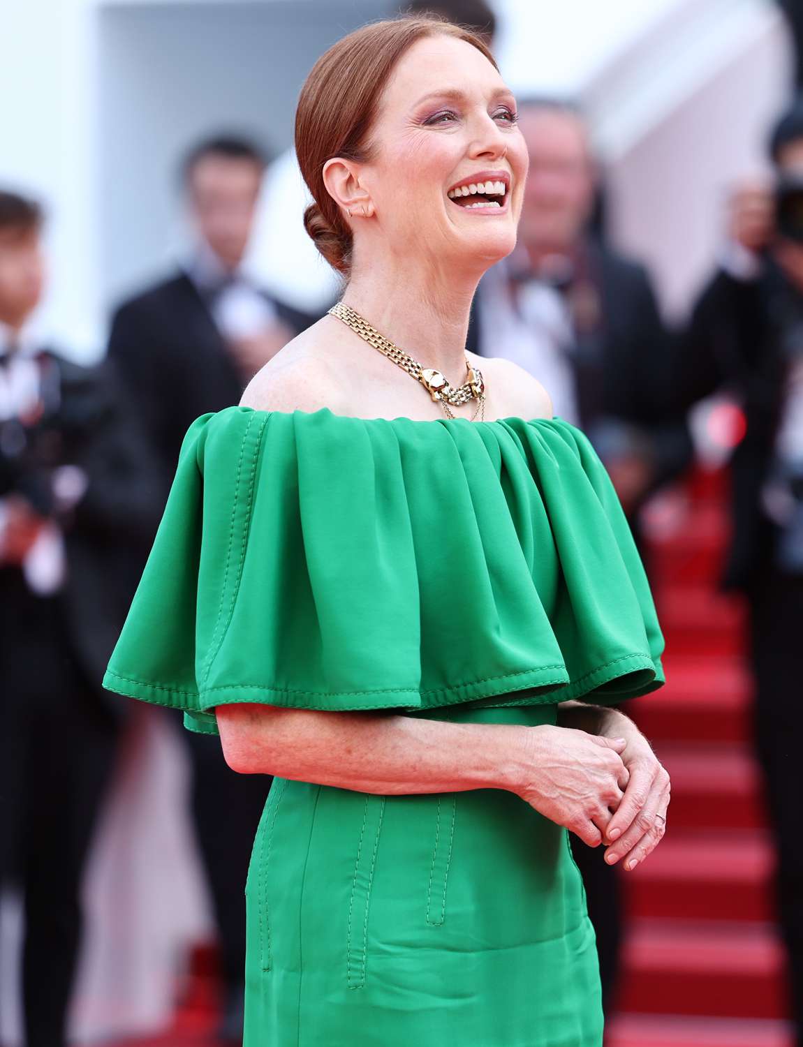 Julianne Moore attends the "Horizon: An American Saga" Red Carpet at the 77th annual Cannes Film Festival at 