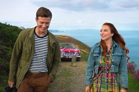 Ed Speleers as James Thomas and Lindsay Lohan as Maddie Kelly in Irish Wish