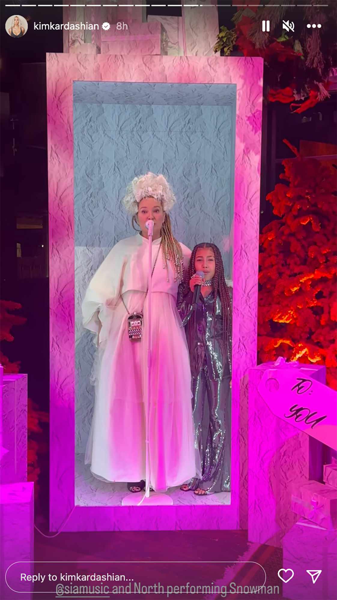 North west and sia sing. https://www.instagram.com/kimkardashian/?hl=en. Kim Kardashian/Instagram