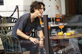 Timothée Chalamet Spotted Drinking MARTINI Fiero & Tonic at The St. Regis Venice Ahead of Venice International Film Festival on September 01, 2022 in Venice, Italy.