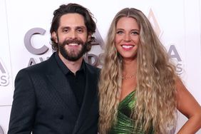 Thomas Rhett and Lauren Akins attend the 56th Annual CMA Awards at Bridgestone Arena on November 09, 2022 in Nashville, Tennesse